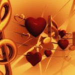 скрипичный ключ и сердечки