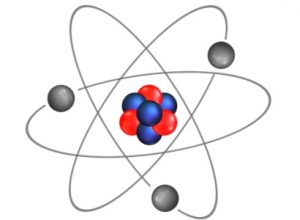 ядро и электроны атома. иллюстрация