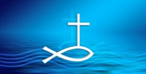 Крест в воде