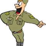 Человек в военной одежде. иллюстрация