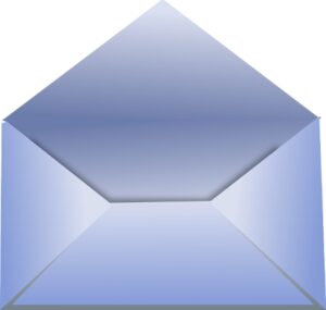 Открытый голубой конверт. иллюстрация