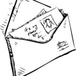 Рисунок письма в конверте. иллюстрация