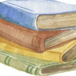 Стопка разноцветных книг. иллюстрация