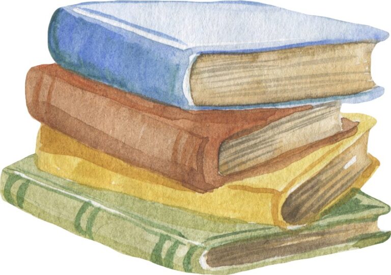 Стопка разноцветных книг. иллюстрация