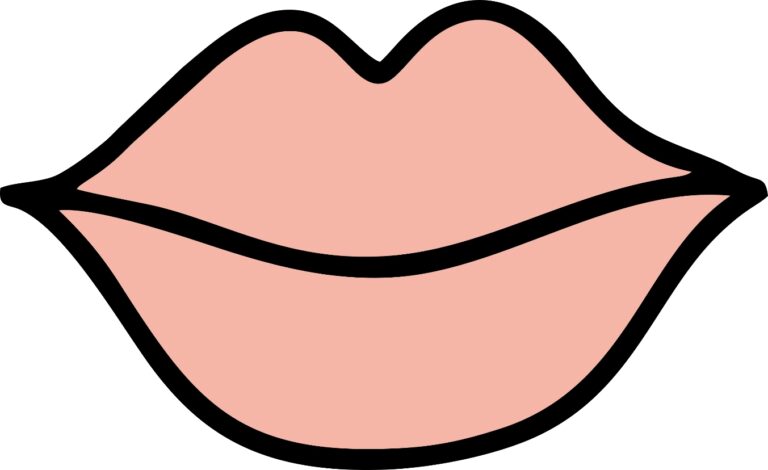 Сомкнутые губы розового цвета. иллюстрация